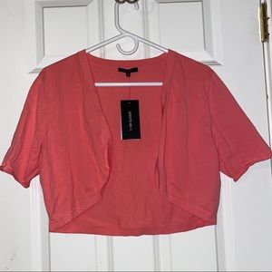 Lafayette 148 NY Coral / pink cropped cardigan
